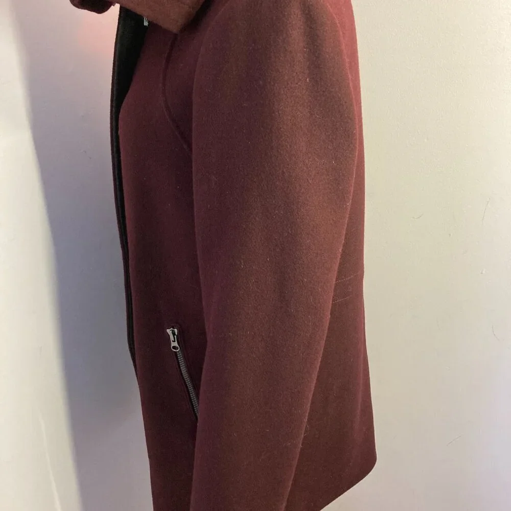 Dawn Levy Coat, Beautiful, Wool Blend with removable Faux Fur hood,  Size M - Picture 2 of 14